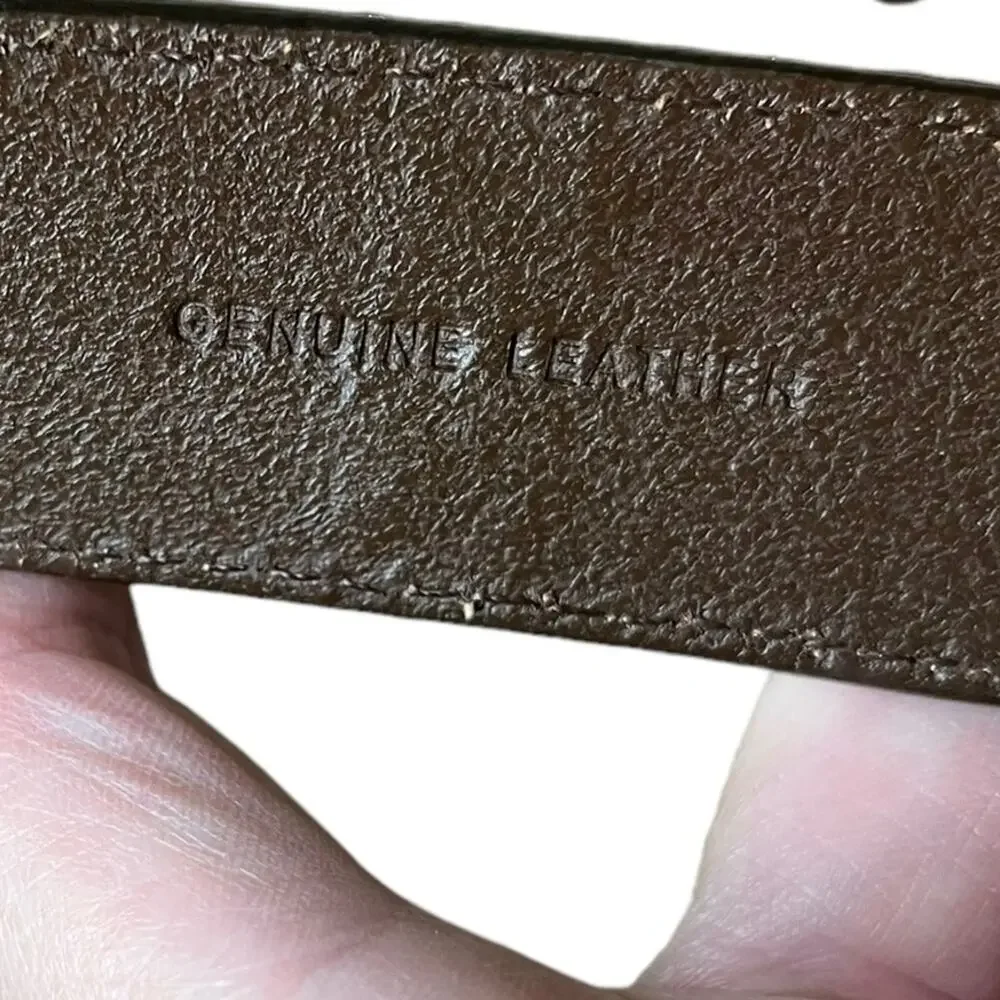 Genuine Leather Western Style Belt Gold Buckle Kids Xtra Large (Or Womens Small)